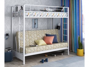 Двухъярусная кровать с диваном Мадлен белая-пифагор в Сысерти - sysert.magazinmebel.ru | фото