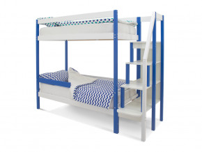 Двухъярусная кровать Svogen с бортиком синий-белый в Сысерти - sysert.magazinmebel.ru | фото - изображение 1