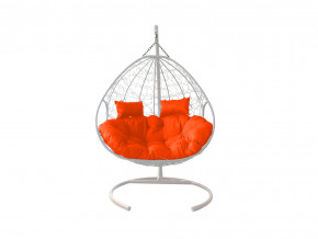 Кокон Для двоих с ротангом оранжевая подушка в Сысерти - sysert.magazinmebel.ru | фото