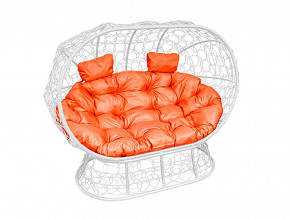 Кокон Лежебока на подставке с ротангом оранжевая подушка в Сысерти - sysert.magazinmebel.ru | фото - изображение 1