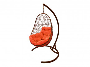 Кокон Овал с ротангом оранжевая подушка в Сысерти - sysert.magazinmebel.ru | фото