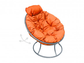 Кресло Папасан мини пружинка без ротанга оранжевая подушка в Сысерти - sysert.magazinmebel.ru | фото