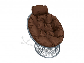 Кресло Папасан мини пружинка с ротангом коричневая подушка в Сысерти - sysert.magazinmebel.ru | фото