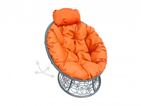Кресло Папасан мини пружинка с ротангом оранжевая подушка в Сысерти - sysert.magazinmebel.ru | фото