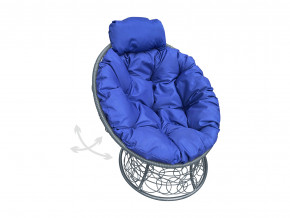 Кресло Папасан мини пружинка с ротангом синяя подушка в Сысерти - sysert.magazinmebel.ru | фото - изображение 1