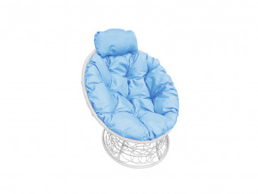 Кресло Папасан мини с ротангом голубая подушка в Сысерти - sysert.magazinmebel.ru | фото
