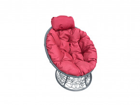 Кресло Папасан мини с ротангом красная подушка в Сысерти - sysert.magazinmebel.ru | фото