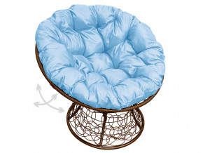 Кресло Папасан пружинка с ротангом голубая подушка в Сысерти - sysert.magazinmebel.ru | фото - изображение 1