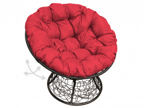 Кресло Папасан пружинка с ротангом красная подушка в Сысерти - sysert.magazinmebel.ru | фото