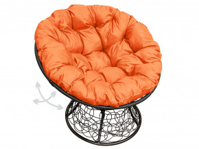 Кресло Папасан пружинка с ротангом оранжевая подушка в Сысерти - sysert.magazinmebel.ru | фото