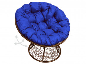Кресло Папасан пружинка с ротангом синяя подушка в Сысерти - sysert.magazinmebel.ru | фото