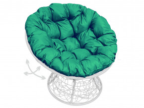 Кресло Папасан пружинка с ротангом зелёная подушка в Сысерти - sysert.magazinmebel.ru | фото