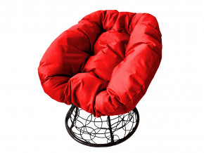 Кресло Пончик с ротангом красная подушка в Сысерти - sysert.magazinmebel.ru | фото