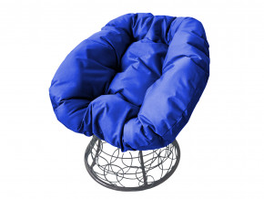 Кресло Пончик с ротангом синяя подушка в Сысерти - sysert.magazinmebel.ru | фото