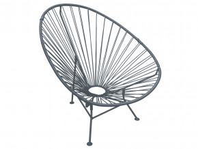 Кресло Ракушка с ротангом серый в Сысерти - sysert.magazinmebel.ru | фото - изображение 1