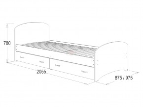 Кровать-6 одинарная с 2-мя ящиками 800*2000 венге/млечный дуб в Сысерти - sysert.magazinmebel.ru | фото - изображение 2