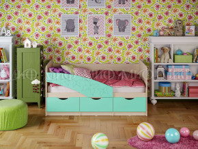 Кровать Бабочки 1600 Бирюза матовая в Сысерти - sysert.magazinmebel.ru | фото - изображение 1