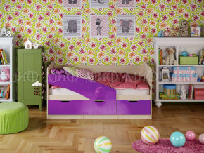 Кровать Бабочки 1600 Фиолетовый металлик в Сысерти - sysert.magazinmebel.ru | фото