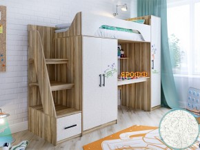 Кровать чердак Тея с пеналом с фасадом для рисования феритейл в Сысерти - sysert.magazinmebel.ru | фото