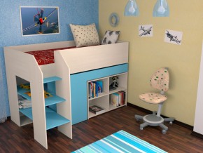 Кровать чердак Теремок 2 Голубой в Сысерти - sysert.magazinmebel.ru | фото