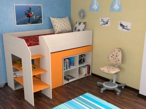Кровать чердак Теремок 2 Оранжевый в Сысерти - sysert.magazinmebel.ru | фото - изображение 1