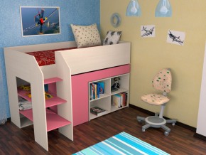 Кровать чердак Теремок 2 Розовый в Сысерти - sysert.magazinmebel.ru | фото