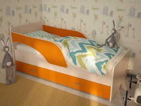 Кровать детская Максимка млечный дуб-оранж в Сысерти - sysert.magazinmebel.ru | фото