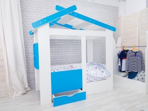 Кровать детская Теремок с ящиком лазурь в Сысерти - sysert.magazinmebel.ru | фото - изображение 1