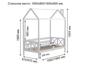 Кровать Домик Аист-1 Прованс белый 1600х800 в Сысерти - sysert.magazinmebel.ru | фото - изображение 2