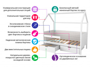 Кровать-домик мягкий Svogen с ящиками и бортиком графит в Сысерти - sysert.magazinmebel.ru | фото - изображение 2