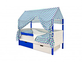 Кровать-домик мягкий Svogen с ящиками и бортиком сине-белый в Сысерти - sysert.magazinmebel.ru | фото - изображение 3