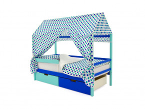 Кровать-домик Svogen с ящиками и бортиком мятно-синий в Сысерти - sysert.magazinmebel.ru | фото - изображение 5