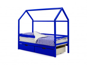 Кровать-домик Svogen с ящиками и бортиком синий в Сысерти - sysert.magazinmebel.ru | фото - изображение 1