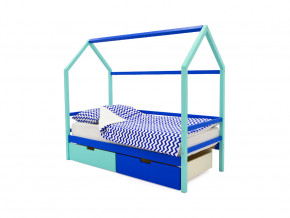 Кровать-домик Svogen с ящиками мятно-синий в Сысерти - sysert.magazinmebel.ru | фото - изображение 1