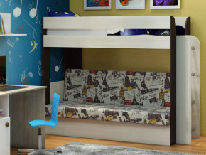 Кровать двухъярусная Карамель 75 венге ткань биг бен в Сысерти - sysert.magazinmebel.ru | фото