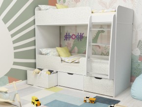 Кровать двухъярусная Малыш двойняшка белый феритейл в Сысерти - sysert.magazinmebel.ru | фото