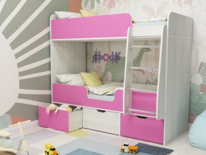 Кровать двухъярусная Малыш двойняшка винтерберг-розовый в Сысерти - sysert.magazinmebel.ru | фото