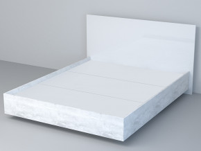 Кровать Эго арт. 031-М1 1400 бетон светлый/белый глянец в Сысерти - sysert.magazinmebel.ru | фото - изображение 1
