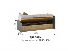 Кровать Харви белый/вотан в Сысерти - sysert.magazinmebel.ru | фото - изображение 3