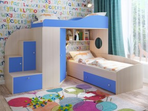 Кровать Кадет 2 Дуб молочный-голубой в Сысерти - sysert.magazinmebel.ru | фото - изображение 1