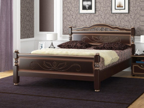 Кровать Карина-5 900 Орех тёмный с тонировкой в Сысерти - sysert.magazinmebel.ru | фото