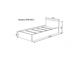 Кровать Мори КРМ 900.1 графит в Сысерти - sysert.magazinmebel.ru | фото - изображение 2