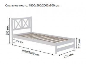 Кровать односпальная Аист-7 Классика белый 2000х900 мм в Сысерти - sysert.magazinmebel.ru | фото - изображение 2