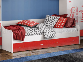 Кровать с ящиками Вега Алфавит Красный в Сысерти - sysert.magazinmebel.ru | фото