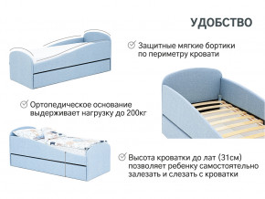 Кровать с ящиком Letmo небесный (рогожка) в Сысерти - sysert.magazinmebel.ru | фото - изображение 14