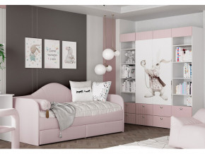 Кровать с мягкой обивкой Алиса ПМ-332.18 велюр розовый в Сысерти - sysert.magazinmebel.ru | фото - изображение 3