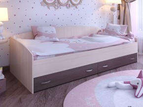 Кровать с выкатными ящиками Дуб молочный-Бодего в Сысерти - sysert.magazinmebel.ru | фото