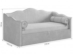 Кровать софа Лея 900 велюр галька/графит в Сысерти - sysert.magazinmebel.ru | фото - изображение 2