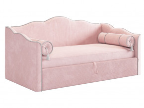 Кровать софа Лея 900 велюр нежно-розовый/галька в Сысерти - sysert.magazinmebel.ru | фото