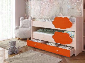 Кровать Соник с ящиком млечный дуб-оранж в Сысерти - sysert.magazinmebel.ru | фото - изображение 1